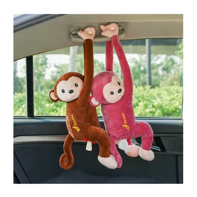 Car Supplies Cartoon Cute Hanging Monkey Seat Back Tissue Box for Car Auto