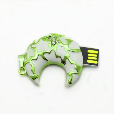 Good Quality Jewelry Moon USB Memory Storage Wholesale Crystal Pendant Usb Pen Drive