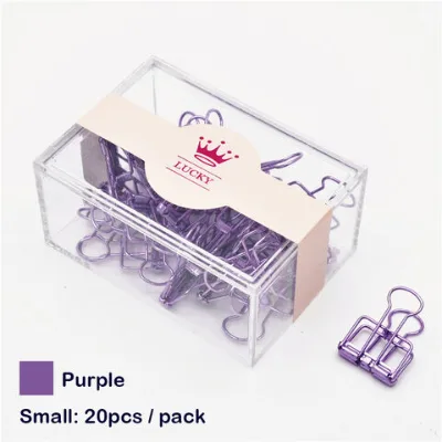 20PCS Binder Clips Small Metal Binder Clips Multicolor Paper Binder Clips Stainless Steel Paper Clamps for Office School Supplies