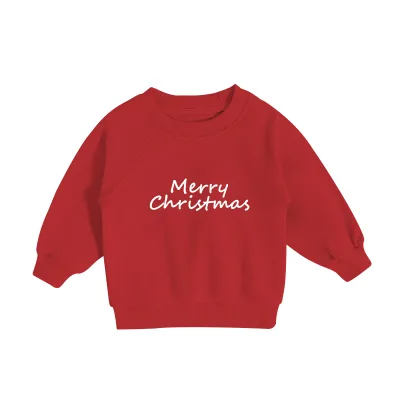 Best Sell Wholesale Solid Crew Neck Kids Pullover Long Sleeve Organic Cotton Baby Christmas Sweatshirt for Boys