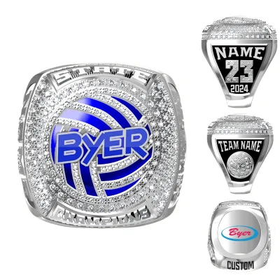 Custom Logo Sports Stainless Steel White Gold Championship Rings Basketball Softball Hockey Metal Gold Champion Ring