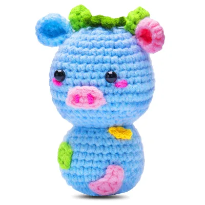 New Products Cute Crochet Animal Kit for Beginners Cow Diy Crochet Needle Kit