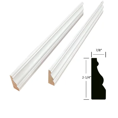 White Primed Pine Wood Mouldings Southwestern Design Farmhouse Application Decorative Baseboard