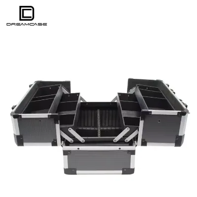 Double Opening Cosmetic Makeup Storage case with Trays
