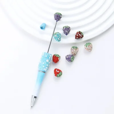 Wholesale Strawberry Rhinestone Balls Fancy Beads for Beadable Pens