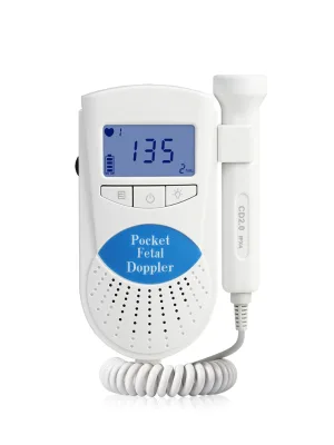 Portable Home Use Pocket Fetal Doppler Monitor with LCD Display 3MHz/2MHz Ultrasound Automatic Switch-Off