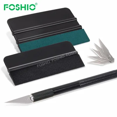 Vehicle Vinyl Wrap Squeegee Set Window Tint Film Tool Kit with Felt Squeegee and Craft Knife