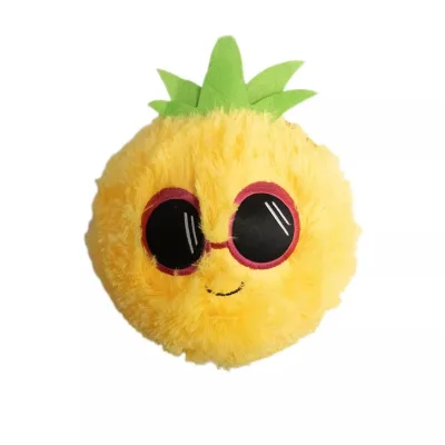 Fur Berries Yellow Pineapple Ball Plush Toy Stuffed Animal 10" Fuzzy Fruit