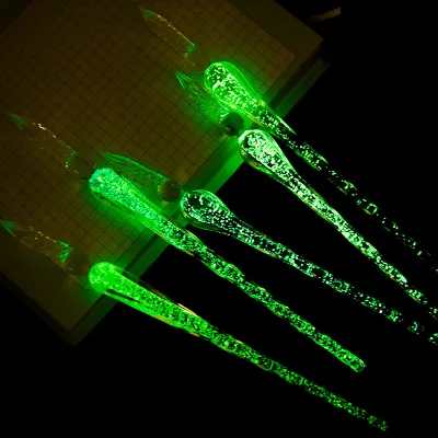 Beautiful New Fountain Glowing Quicksand Crystal Water Glass Pen Writing at Night Light up Glass Dip Pen