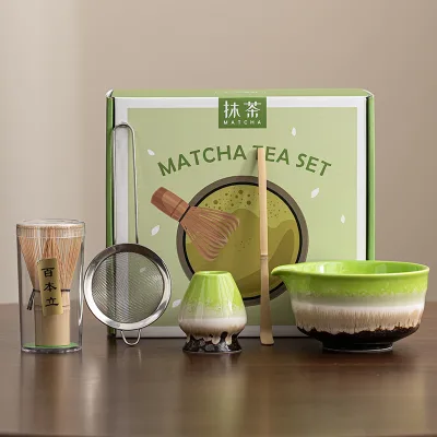 Ceramic Matcha Bowl Set Matcha Mixer Besen Personalisiert Custom Matcha Kit Matcha Ceremony Set Custom logo