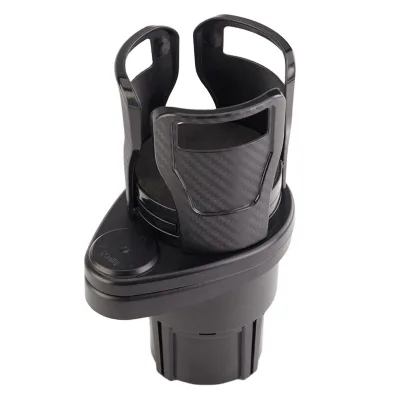 2 in 1 Multifunction Car Cup Holder Black Carbon Fiber Car Cup Holder Expander