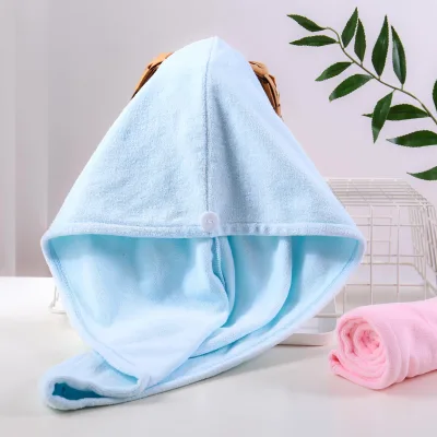 High Quality Hair Drying Turban Microfiber Bath Hair Towel Wrap Two Color Optional Dry Hair Wrap