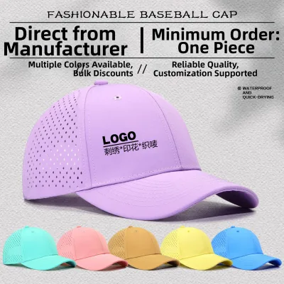 Spring Summer Breathable Waterproof Mesh Cap for Men Golf Hat Laser Perforated Baseball Caps Custom Logo