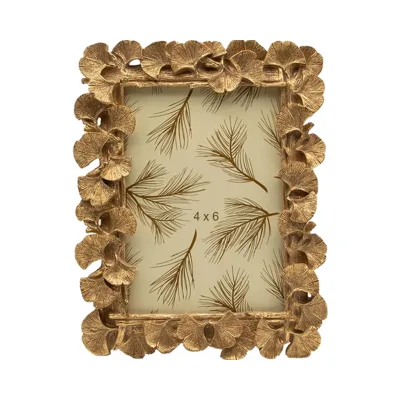 Wholesale Ginkgoleaf Design 4x6 Inches Gold Resin Picture Photo Frame Vintage Antique Style Polyresin Resin Frame