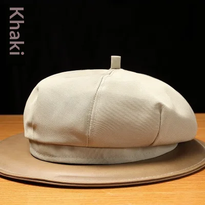 New Trendy Internet-famous Striped Chefs Hat Catering Kitchen Work Beret Printed Lettering Bakers Milk Tea Shop Servers