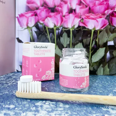 Custom Logo Bulk Travel Zero Waste Cherry Flavor Solid Whitening Teeth Mouthwash Toothpaste Tablets