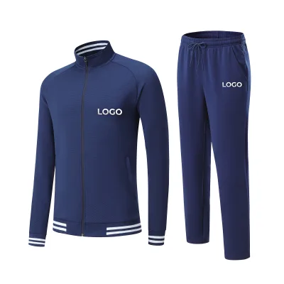 Wholesale Customized Men's Zipper Jogging Sportswear Breathable Quick Dry Training Apparel Autumn Winter Woven Printed Pattern