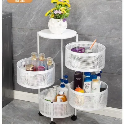 Fruit Vegetable Display Rack Kitchen Storage Rotating Rack