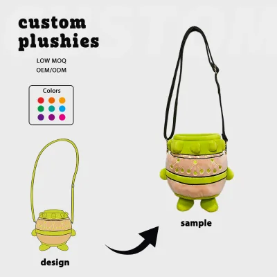 Designer Designed Customized Green Plush Bucket Bags Suitable for Storage and Ideal As Gifts