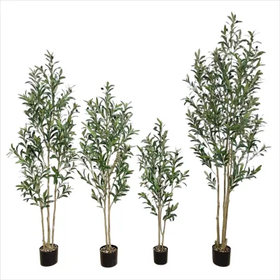 Premium Faux Olive Tree with Silk Leaves and Fruits for Restaurant and Kitchen Decoration