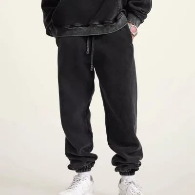 Hot Sale Baggy Sweatpants Men Sport Jogger Drawstring Unisex Streetwear Vintage Acid Wash Sweatpants for Men