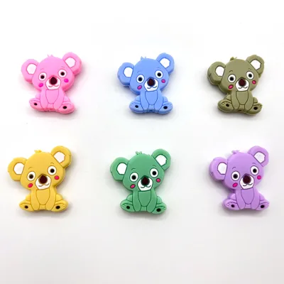 Hot Sell Food Grade Silicone Animal Shape Koala Beads Silicone Teething Beads for Necklace Koala Pacifier Clips Making