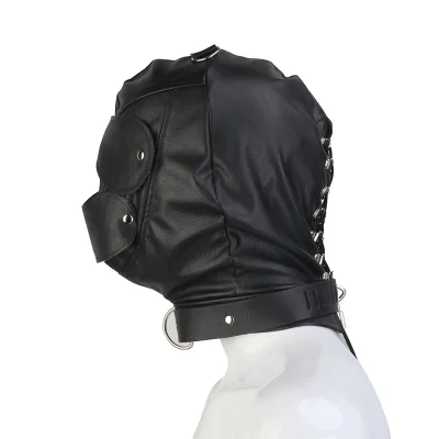 Close Eyes and Mouth Hood Bdsm for Couples Sm Bondage Sexy Headgear Erotic Toys Black Slave Restraint Hood Bondage Mask