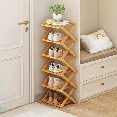 Bamboo Folding Shoe Rack and Stands Display Storage Organizer Entrance Shoe Rack Space Saving Furniture Shoe Racks Shelf Holder