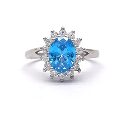 Classic Zircon Sunflower Ring 925 Sterling Silver Ring for Women