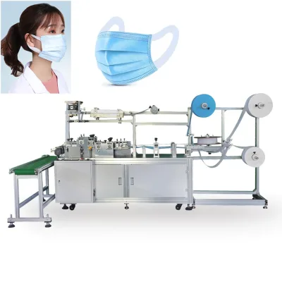 High Speed 400-500 Pcs/min Elastic Fabric Flat Mask Making Machine