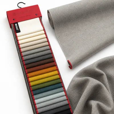 Factory Directly Sale Linen Look Sofa Cloth Fabric Anti-Wrinkle 350GSM Plain Dyed Upholstery Fabric for Sofa