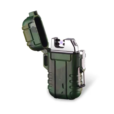 Newly Arrived Small Multifunction Lighter Waterproof Double Arc Flame Lighter with Usb Charging Port