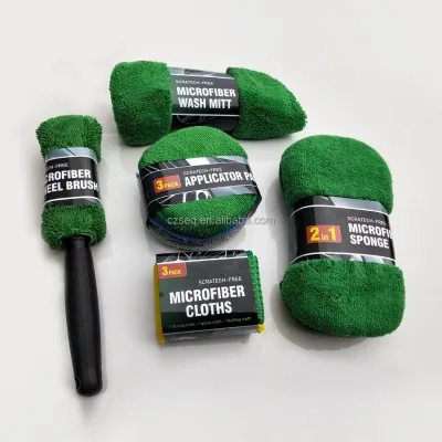 Pack of 9 Grey Microfiber Reusable Towels Washing Tool Kit Car Wash Cleaning Tools Kit Car Detailing Tool Kit