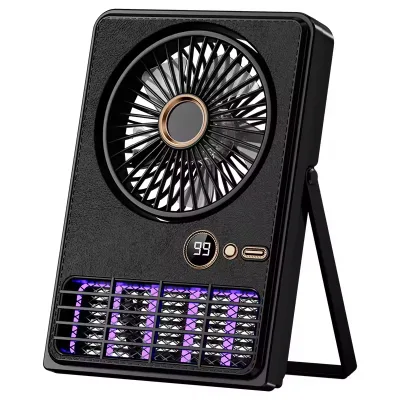 Solar Rechargeable 4000mAh Battery 18W USB Room Fan with Mosquito Killer Light for Outdoor Car Hotel and Household Use
