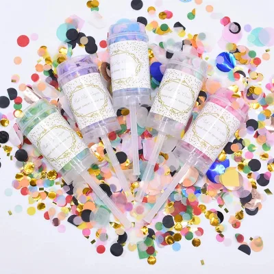 Hot Sale Colorful Eco-friendly Biodegradable Confetti Mini Push Pop Cannon for Party