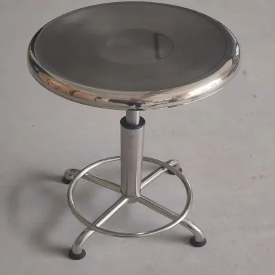 Laboratory Modern Stainless Steel Adjustable Anti-Static Corrosion Proof Bar Stool for School Hospital Kitchen Living Room Use