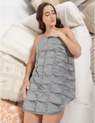Machine Washable Breathable and Soothing Weighted Lap Blanket 7 Lbs for Traveling Relaxing and Napping