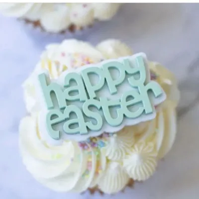 Disposable Acrylic Paper Elegant Laser Marked Easter Bunny and Egg Cake Decoration for Easter