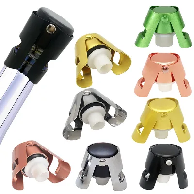 Metal Champagnes Silicone Cork Sealing Machine Bar Tools Top Stoppers Stainless Steel Bubbly Plug Custom Logo Champagne Stopper