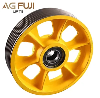Modern Elevator Traction Sheave Cast Iron Pulley Wheel for Apartment Use
