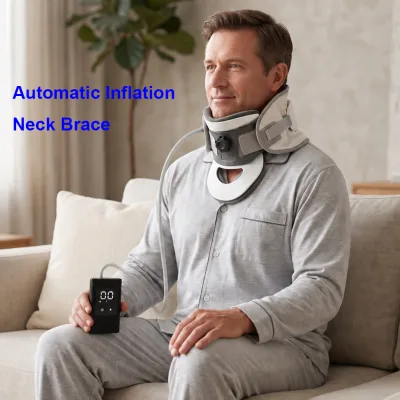 Electric Air Pump Neck Stretcher Traction Device Neck Support Chin Brace Adjustable Air Inflation Cervical Collar for Home Use