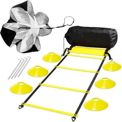 JRT Speed Agility Training Set Kit Cones Ladder Fitness Equipment Exercises Sports Speed Training Agility Ladder
