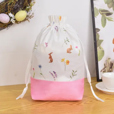 Easter Atmosphere Decoration Candy Storage Drawstring Gift Bag Easter Decoration Handbag