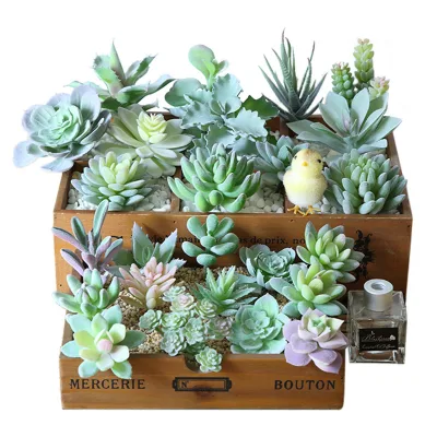 Hot Sale Small/mini Potted Plants Small Mini Size Artificial Succulent with Pot for Bed Room Decoration
