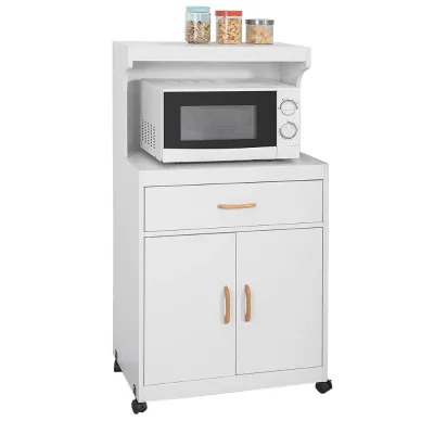 Kitchen Storage Trolley Microwave Shelf, Storage Cabinet Cupboard Sideboard on Wheels