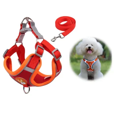 Cats Dog Harness Reflective Pet Chest Vest Leash Adjustable Breathable Pet Harness and Leash Set