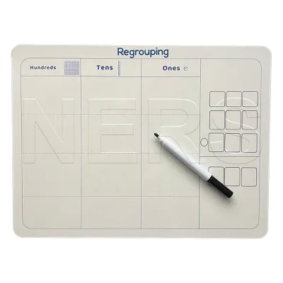 NERS Both Sides Reusable Math 12" X 9" Dry Erase Place Value Whiteboard