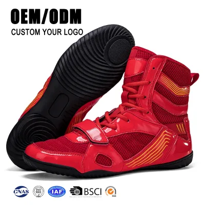 High Top Custom Men's Professional Boxing Fighting Wrestling Shoes Boxing Shoes for Men