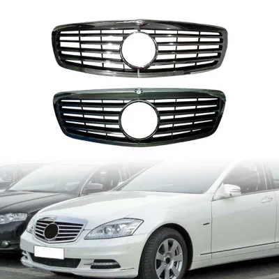 For W221 Front Grille ABS+Steel Material 100% Fitment S Class S63 S350 Model GC
