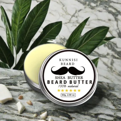 2.1oz Men's Castor Oil Shea Butter Beard Balm Moisturizing Sandalwood Scent Beard Butter